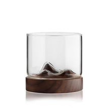 Load image into Gallery viewer, Mountain Whiskey Glass with Wooden Base Rocks Beer Set