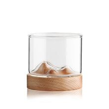 Load image into Gallery viewer, Mountain Whiskey Glass with Wooden Base Rocks Beer Set