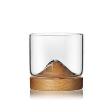 Load image into Gallery viewer, Mountain Whiskey Glass with Wooden Base Rocks Beer Set