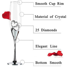 Load image into Gallery viewer, 2 PCS /Set Crystal Wedding Toasting Champagne Flutes Glasses