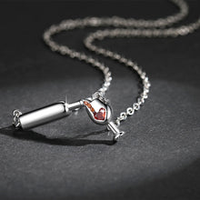 Load image into Gallery viewer, Silver Rose Gold  Wine Glass Pendant Necklace for Women