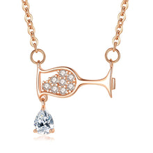Load image into Gallery viewer, Drop Crystal Zircon Wine Glass Pendant Women Necklace