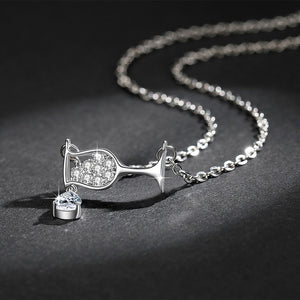 Drop Crystal Zircon Wine Glass Pendant Women Necklace