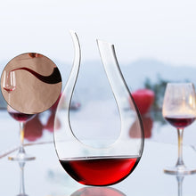 Load image into Gallery viewer, 1500ml U Shaped Crystal Glass Horn Red Wine Decanter